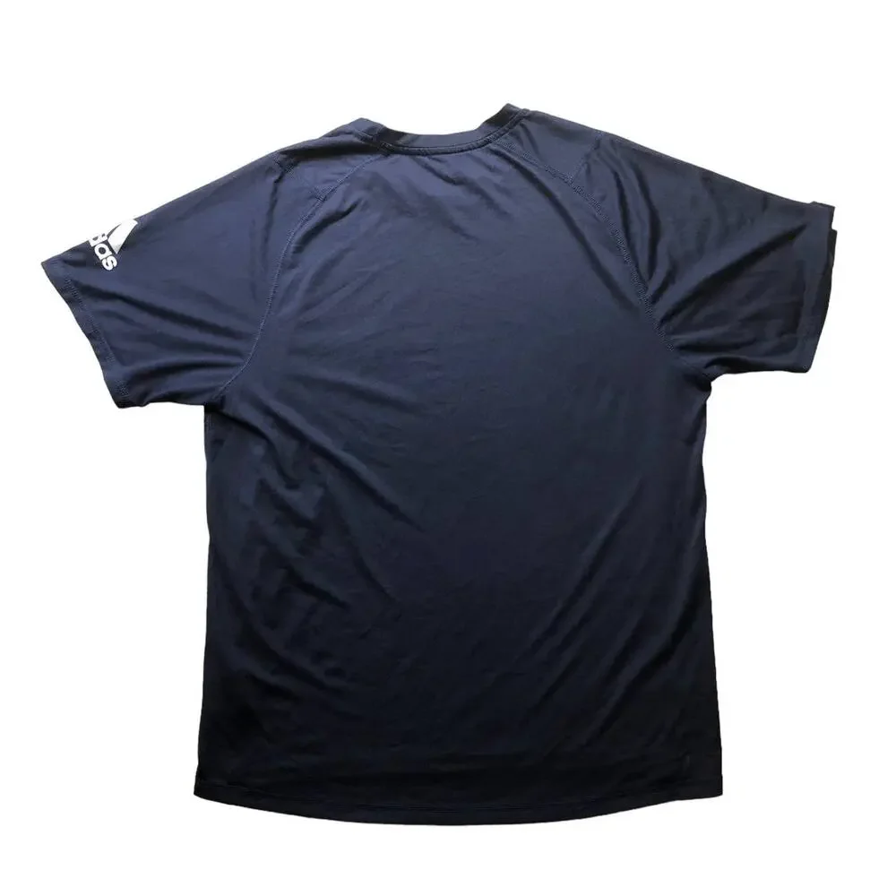 Adidas Freelift Navy Tshirt Three Stripe Logo on Sleeve Size Large
